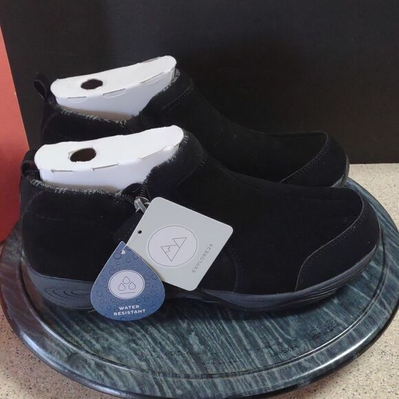Easy Spirit Womens Evony 8 Black Suede Casual Ankle Boots Shoes NWT. 10 Wide Box - Picture 2 of 3
